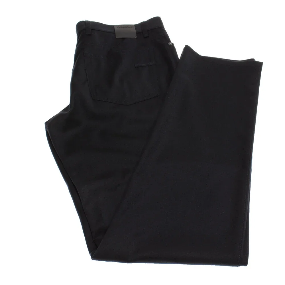 Zegna NWT 5 Pocket Jean Cut Dress Pants Size 36 US Roccia in Blue 100% Wool